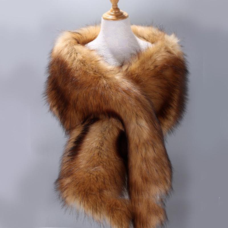 Luxuriöser Kunstpelzschal für Damen, Winter, Brautschal, dick, weich, warm, bequem, Kunstpelzschal für Hochzeit, Abendparty M von Joom DACH