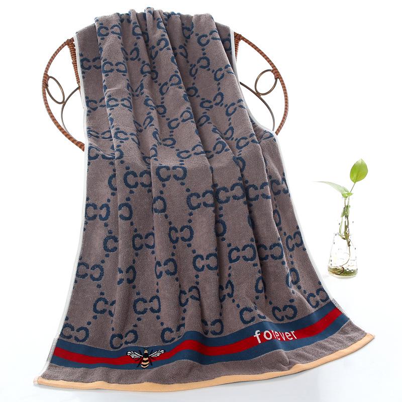 Luxuriöses Badetuch aus langstapeliger Baumwolle – groß, weich, saugfähig, dick, Jacquard, garngefärbt, fusselfrei 70*140 cm kaffeebraun von Joom DACH