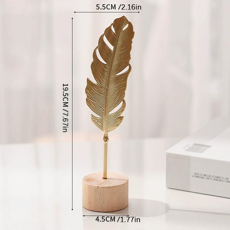 Luxuriöses Ginkgoblatt Handwerk Blätter Feder Schneeflocken Skulptur Wohnzimmerdeko Heimdekorationszubehör Büro Schreibtisch Ornament von Joom DACH