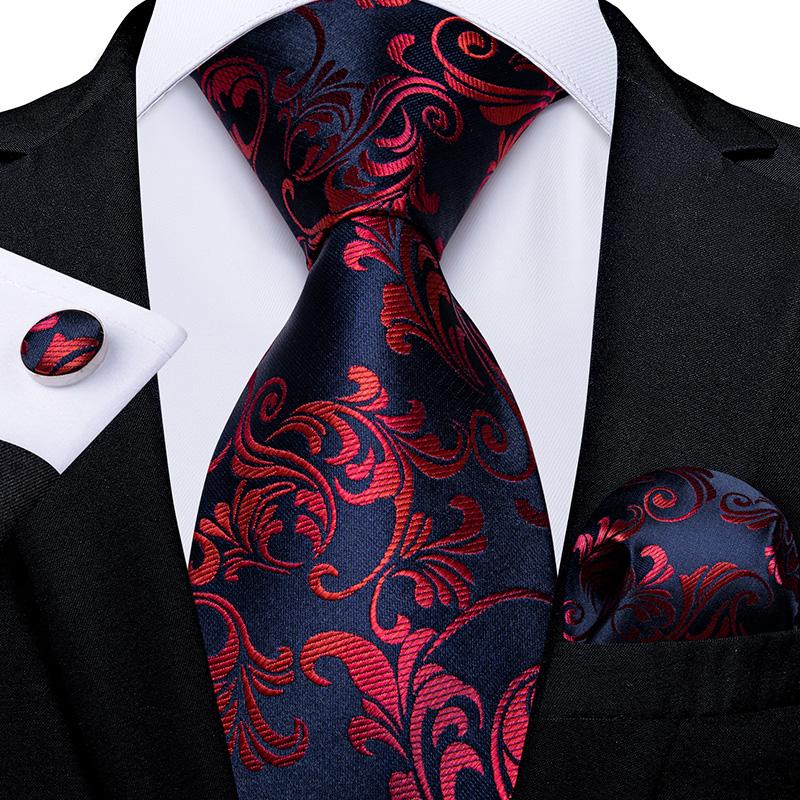 Luxuriöses Herren-Krawatten-Set, Business-Krawatte, Seiden-Einstecktuch, Manschettenknöpfe-Set N-7385 von Joom DACH