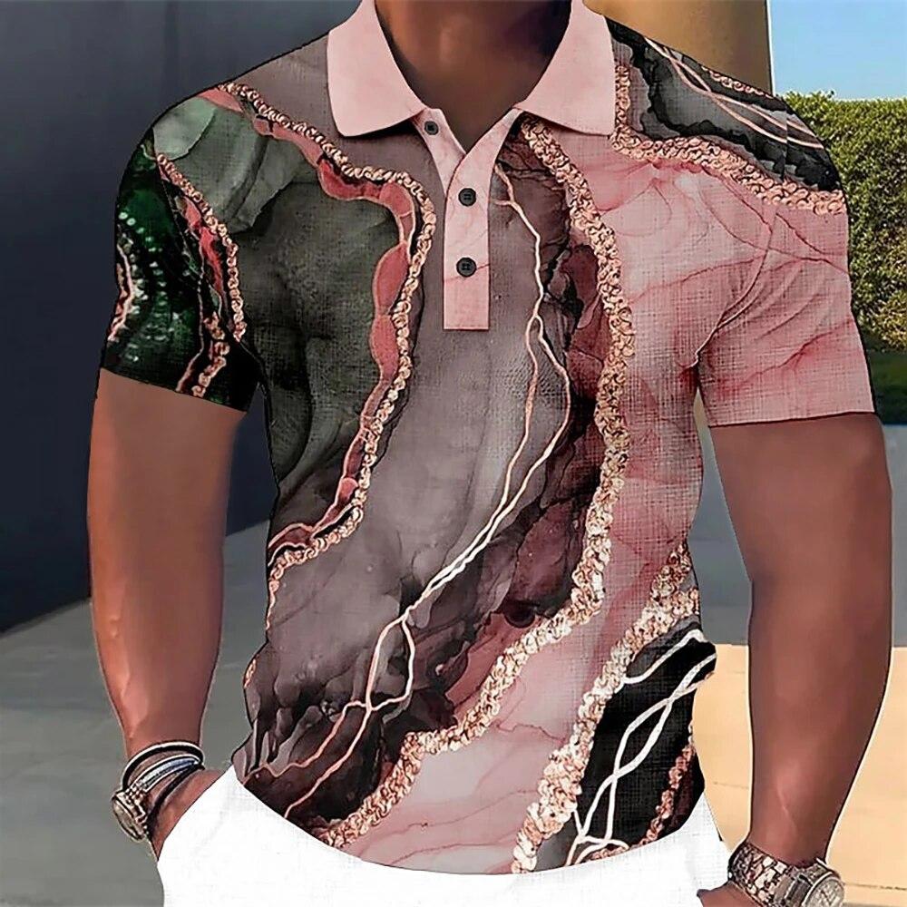 Luxuriöses Polo-T-Shirt für Herren mit 3D-Druck, bunt, modische Herrenbekleidung, Street-Designer, kurzärmelig, übergroßes Hemd und Bluse 3XL Luxuriöses Polo-T-Shirt für Herren mit 3D-Druck, bunt, modische Herrenbekleidung, Street-Designer, kurzärmelig, übergroßes Hemd und Bluse 3XL von Joom DACH