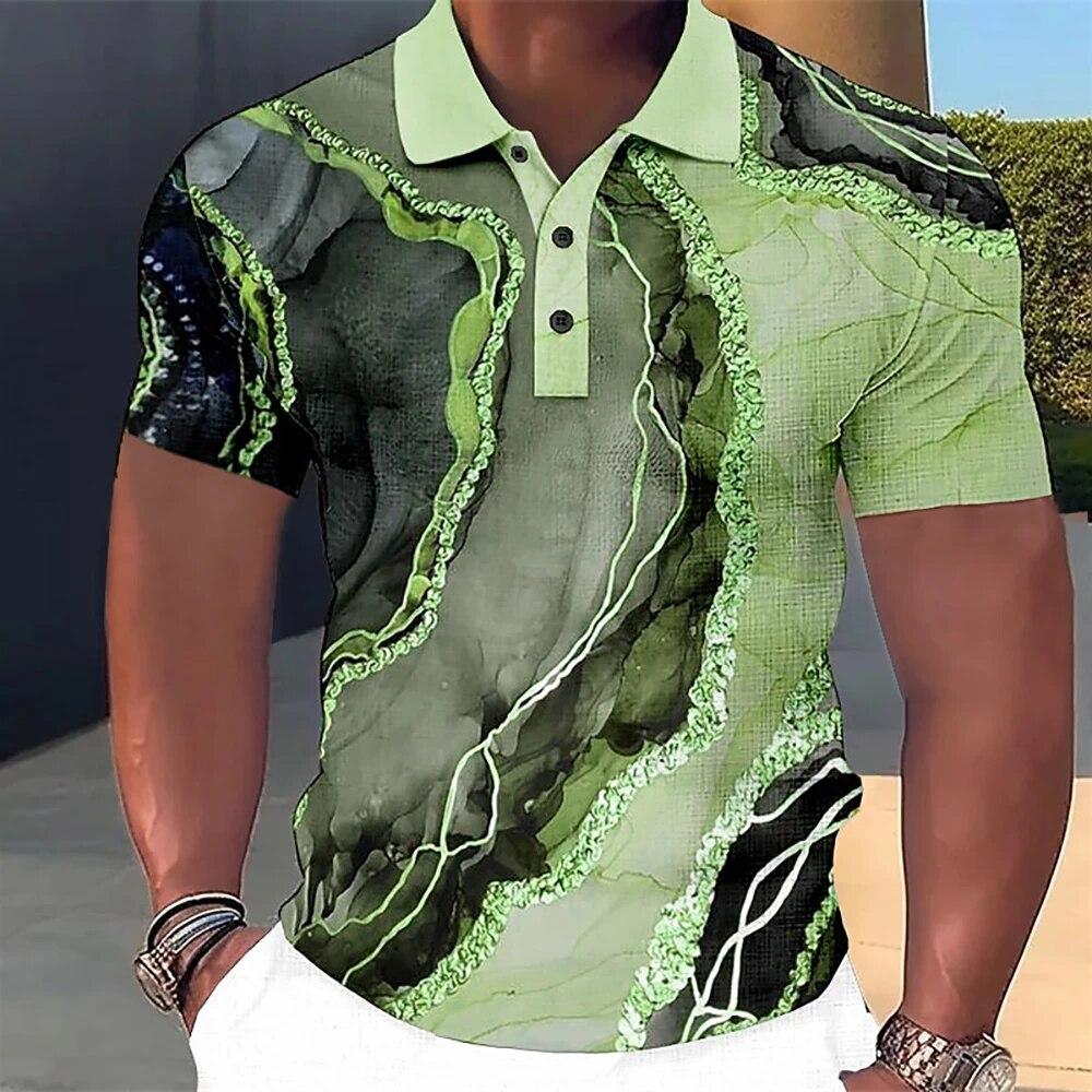 Luxuriöses Polo-T-Shirt für Herren mit 3D-Druck, bunt, modische Herrenbekleidung, Street-Designer, kurzärmelig, übergroßes Hemd und Bluse S Luxuriöses Polo-T-Shirt für Herren mit 3D-Druck, bunt, modische Herrenbekleidung, Street-Designer, kurzärmelig, übergroßes Hemd und Bluse S von Joom DACH