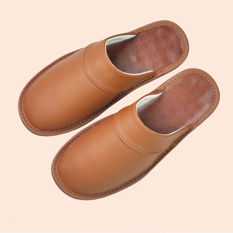 Luxuriöses Rindspaltleder, handgefertigt, Herren-Hausschuhe, Frühlings-Slipper, weich, bequem, schwarz, braun, Schlafzimmer, flache Herrenschuhe 43 kamel braun von Joom DACH