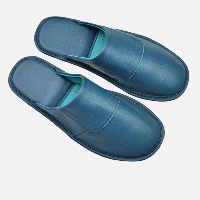 Luxuriöses Rindspaltleder, handgefertigt, Herren-Hausschuhe, Frühlings-Slipper, weich, bequem, schwarz, braun, Schlafzimmer, flache Herrenschuhe 44 blau Luxuriöses Rindspaltleder, handgefertigt, Herren-Hausschuhe, Frühlings-Slipper, weich, bequem, schwarz, braun, Schlafzimmer, flache Herrenschuhe 44 blau von Joom DACH
