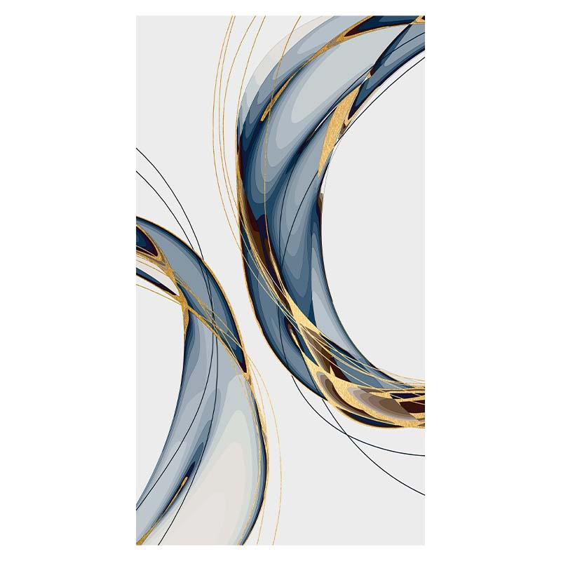 Luxuriöses abstraktes Band-Leinwandgemälde, nordische Poster und Drucke, Wandkunstbilder für Wohnzimmer, Schlafzimmer, moderne Heimdekoration 50x100cm schwarz von Joom DACH