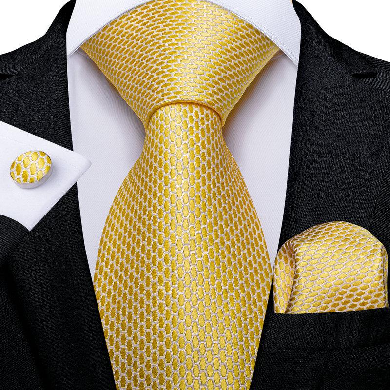 Luxuriöses goldgelbes Herren-Krawatten-Set, gestreifte Paisley-Krawatten, Seiden-Taschentuch-Manschettenknöpfe für das Business-Set N-1540 Luxuriöses goldgelbes Herren-Krawatten-Set, gestreifte Paisley-Krawatten, Seiden-Taschentuch-Manschettenknöpfe für das Business-Set N-1540 von Joom DACH