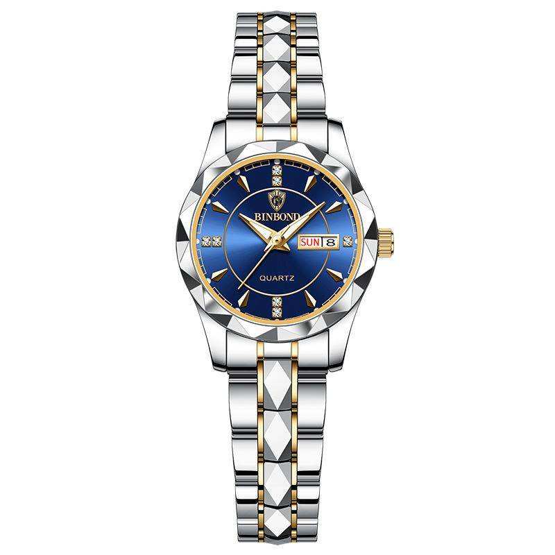 Luxus-Armbanduhr für Damen, wasserdicht, leuchtend, Datum, Edelstahl, hochwertige Quarzuhr für Damen von Joom DACH