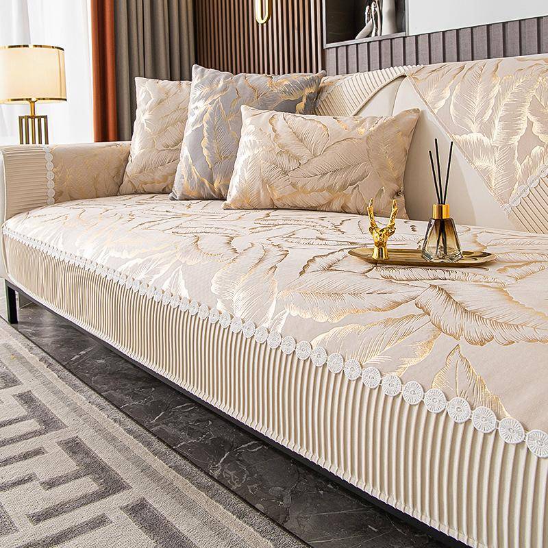 Luxus Europa Sofa Abdeckung Sitzkissen Rutschfeste Plüsch Jacquard Couch Abdeckung Sofa Handtuch Moderne Leder Universal Sofa Schutz 110x240cm 1pcs von Joom DACH