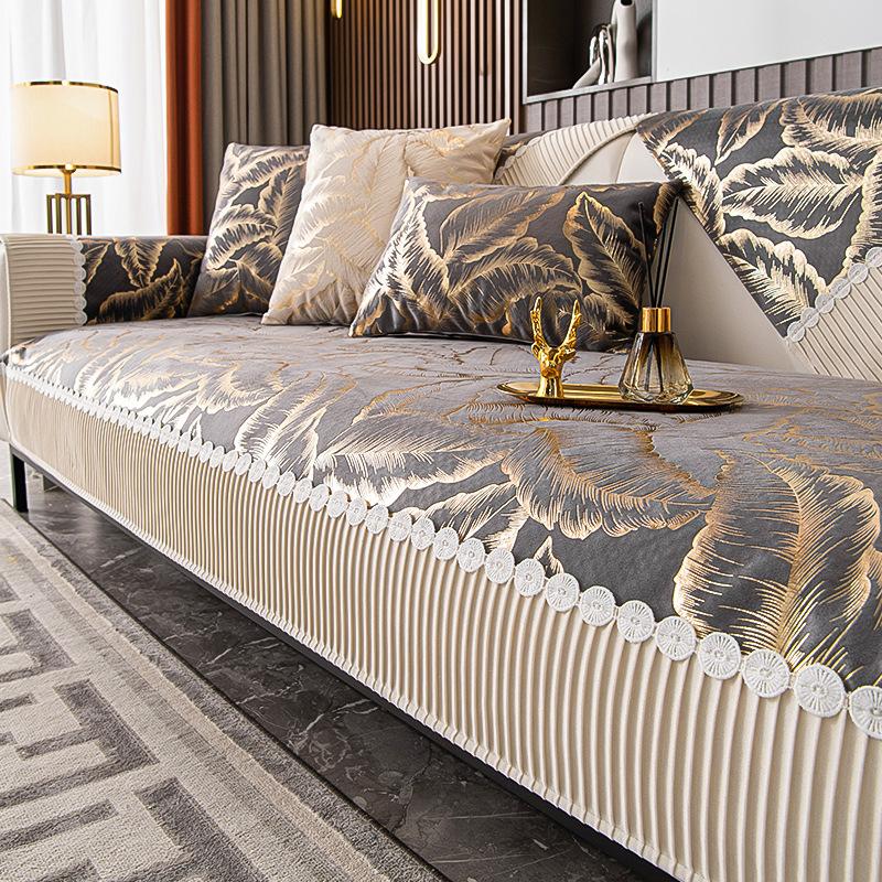 Luxus Europa Sofa Abdeckung Sitzkissen Rutschfeste Plüsch Jacquard Couch Abdeckung Sofa Handtuch Moderne Leder Universal Sofa Schutz 70x210cm 1pcs von Joom DACH