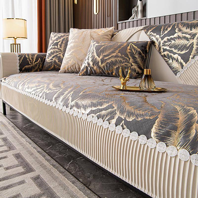 Luxus Europa Sofa Abdeckung Sitzkissen Rutschfeste Plüsch Jacquard Couch Abdeckung Sofa Handtuch Moderne Leder Universal Sofa Schutz 70x210cm 1pcs von Joom DACH
