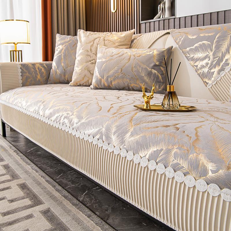 Luxus Europa Sofa Abdeckung Sitzkissen Rutschfeste Plüsch Jacquard Couch Abdeckung Sofa Handtuch Moderne Leder Universal Sofa Schutz 90x210cm 1pcs von Joom DACH