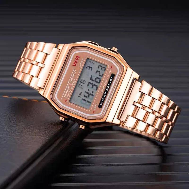 Luxus F91W Band Uhr Wasserdicht Retro Digital Edelstahl Sport Militär Uhren Männer Frauen Elektronische Armbanduhr Uhr von Joom DACH