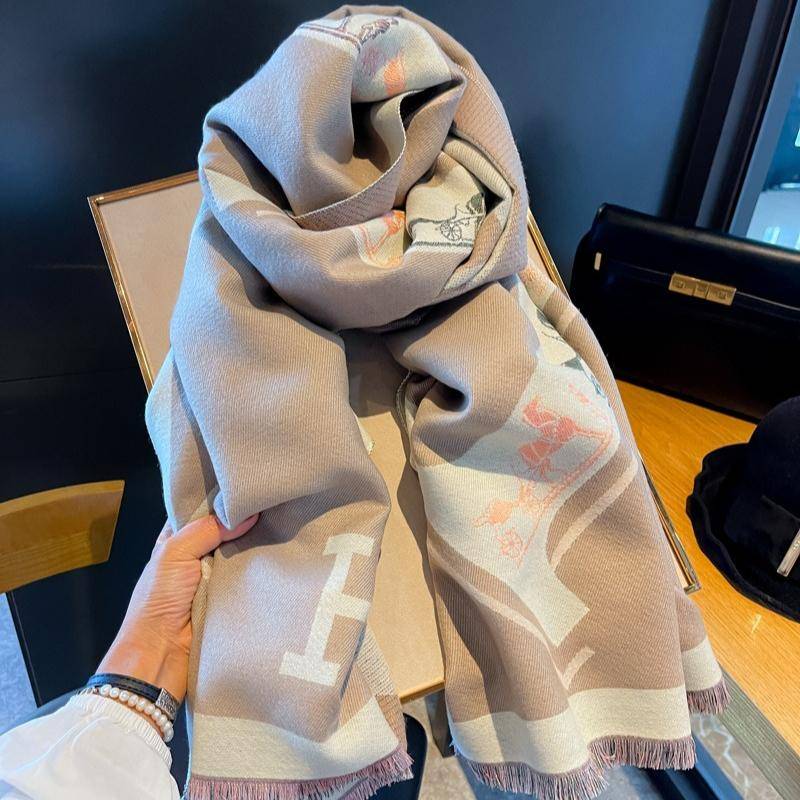 Luxus Herbst Winter Neue Imitation Kaschmir Schal Frauen Mode Vielseitig Dame Mädchen Warme Cape Neck Damen Schals One Size khaki von Joom DACH