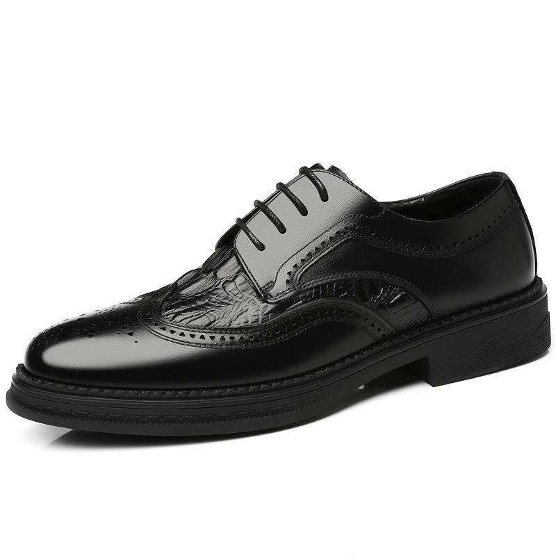 Luxus Herren Brogue Schuhe Herren Anzug Schuhe Lässig Formale Business Lederschuhe Herren braun Hochzeitsschuhe Italienische Kleid Bankettschuhe 42 schwarz von Joom DACH