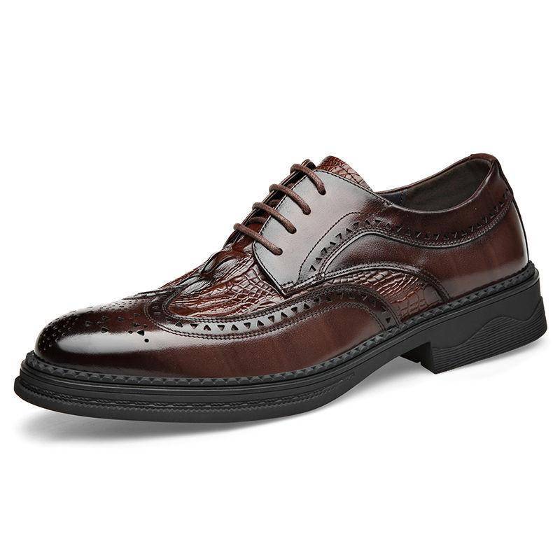 Luxus Herren Brogue Schuhe Herren Anzug Schuhe Lässig Formale Business Lederschuhe Herren braun Hochzeitsschuhe Italienische Kleid Bankettschuhe 43 braun von Joom DACH