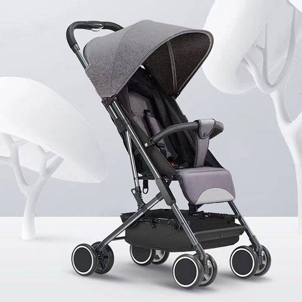 Luxus-Kinderwagen, tragbarer Reise-Kinderwagen, faltbar, großer Kinderwagen, hochwertiger multifunktionaler Baby-Regenschirmwagen, Kinderwagen 85*49*97cm grau von Joom DACH