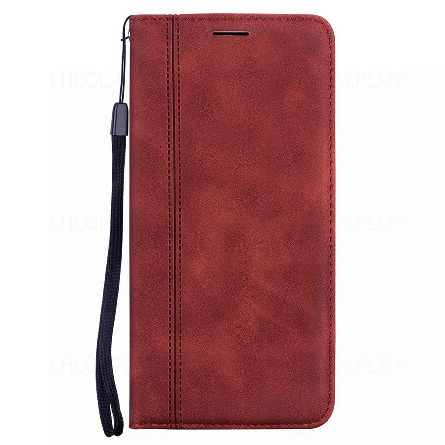 Luxus-Leder-Flip-Wallet-Hülle für Xiaomi Redmi 12 13 14C 13C A3 Note 9 9C 9T 11 10 14 Mi 11T 14T Poco C65 X7 M6 X6 M3 M4 Pro 5G Buch links offen Redmi Note 4 (4X) braun von Joom DACH