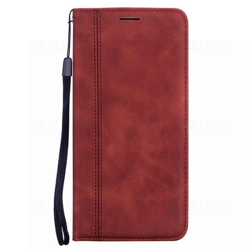 Luxus-Leder-Flip-Wallet-Hülle für Xiaomi Redmi 12 13 14C 13C A3 Note 9 9C 9T 11 10 14 Mi 11T 14T Poco C65 X7 M6 X6 M3 M4 Pro 5G Buch links offen Redmi Note 4 (4X) braun von Joom DACH