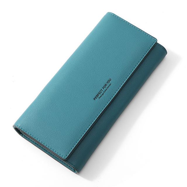 Luxus-Leder-Geldbörse für Damen, viele Abteilungen, Damen-Geldbörsen, lange Clutch, Kartenhalter, Damen-Handy-Geldbörse, weibliche Geldbörsen meer-blaue Luxus-Leder-Geldbörse für Damen, viele Abteilungen, Damen-Geldbörsen, lange Clutch, Kartenhalter, Damen-Handy-Geldbörse, weibliche Geldbörsen meer-blaue von Joom DACH