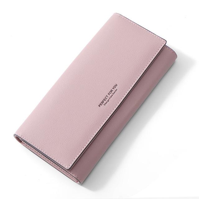 Luxus-Leder-Geldbörse für Damen, viele Abteilungen, Damen-Geldbörsen, lange Clutch, Kartenhalter, Damen-Handy-Geldbörse, weibliche Geldbörsen rosa von Joom DACH