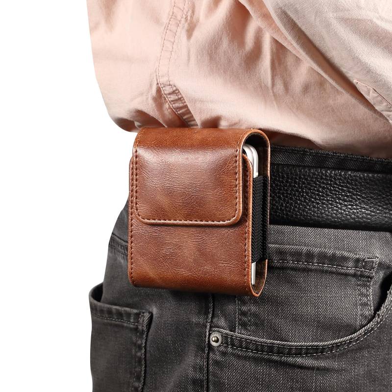 Luxus Leder Gürtel Clip Handytasche Taille Tasche für Samsung Z Flip 5 4 3 5G, Galaxy Z Flip5 Flip4, Oppo Find N2 Flip, Moto Razr 40 Männer Holster Tasche Abdeckung Motorola Razr 50 Ultra von Joom DACH