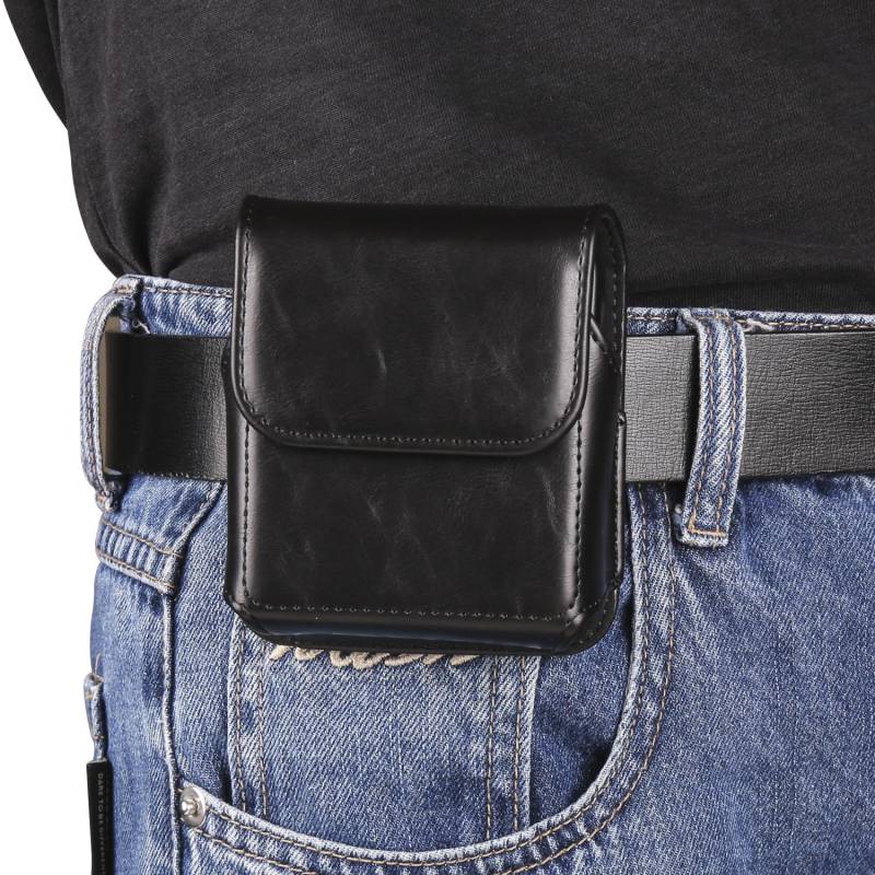 Luxus Leder Gürtel Clip Telefon Fall Männer Taille Tasche Für Samsung Galaxy Z Flip5 Flip4 Flip3 5G, oppo Find N2 Flip Moto Razr Magnetische Holster Tasche Abdeckung Samsung Galaxy Z Flip 5 schwarz von Joom DACH