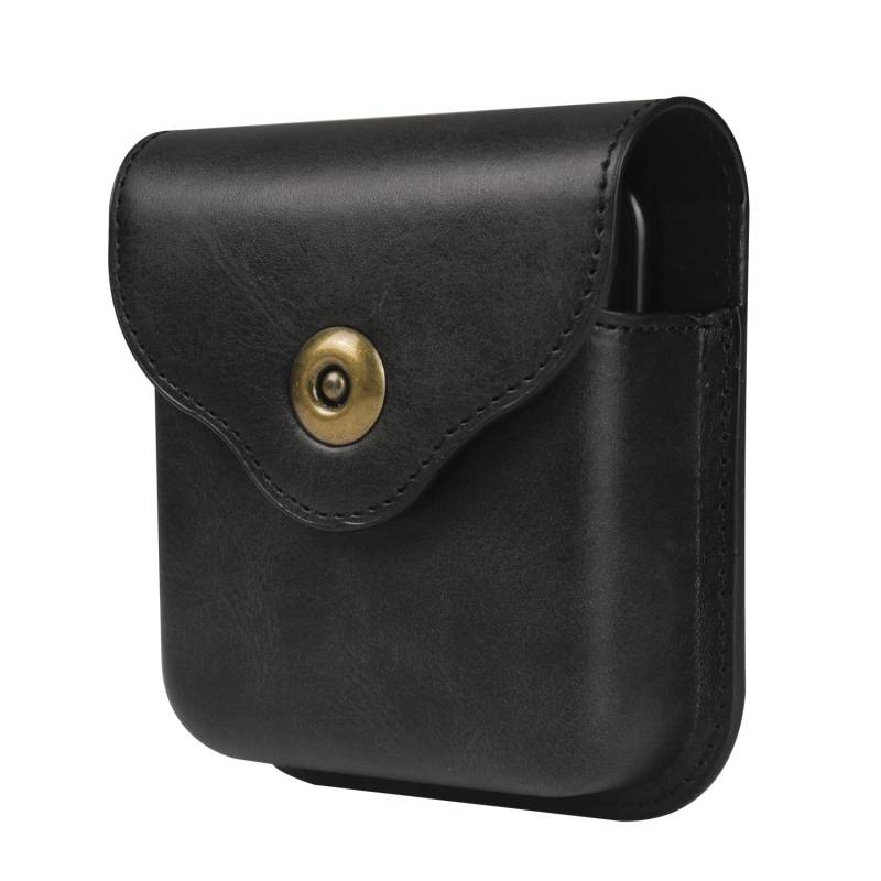 Luxus Leder Gürtelclip Handyhülle Herren Hüfttasche Hülle Für Samsung Z Flip6 Flip5 Moto Razr Oppo Vivo Tecno Honor Galaxy Flip 6 5 4 3 5G Holster Tasche Samsung Galaxy Z Flip 6 schwarz von Joom DACH