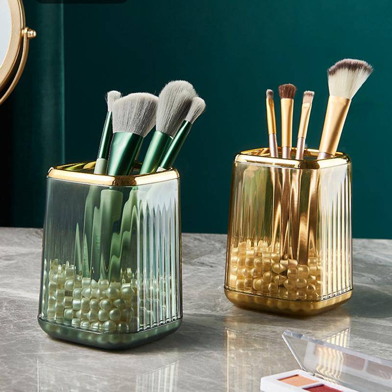 Luxus Make-Up Organizer Desktop Kosmetik Pinsel Lagerung Box Büro Stift Fall Make-Up Pinsel Organizer Lippenstift Kleinigkeiten Halter bernstein von Joom DACH