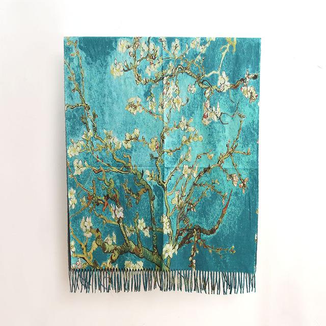 Luxus Marke Frauen Winter Kaschmir Schal Schal Digital Gemalt Schal Van Gogh Ölgemälde Pashmina Damen Decke Schal von Joom DACH