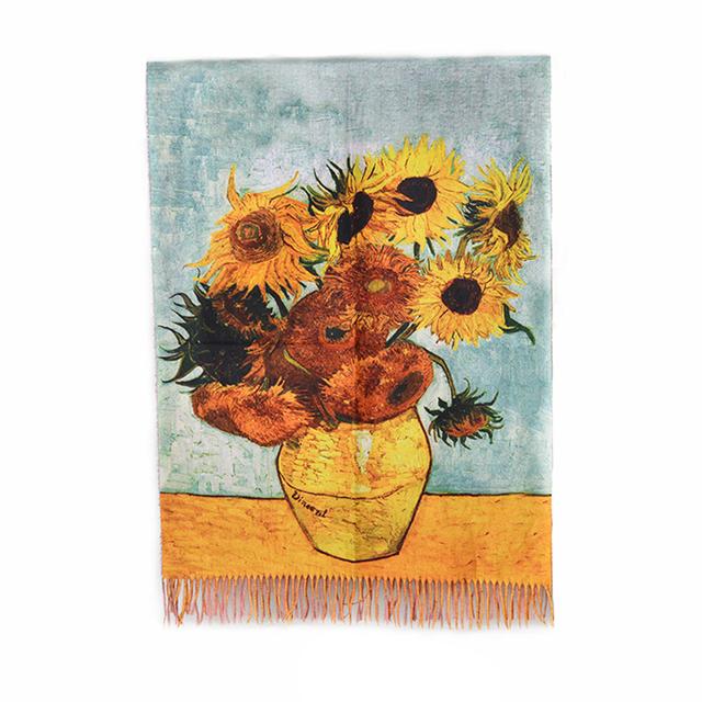Luxus Marke Frauen Winter Kaschmir Schal Schal Digital Gemalt Schal Van Gogh Ölgemälde Pashmina Damen Decke Schal von Joom DACH
