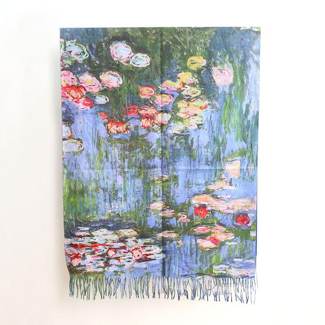 Luxus Marke Frauen Winter Kaschmir Schal Schal Digital Gemalt Schal Van Gogh Ölgemälde Pashmina Damen Decke Schal von Joom DACH