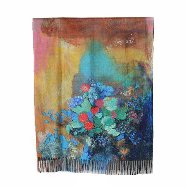 Luxus Marke Frauen Winter Kaschmir Schal Schal Digital Gemalt Schal Van Gogh Ölgemälde Pashmina Damen Decke Schal von Joom DACH