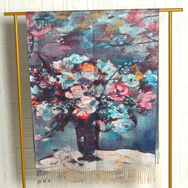 Luxus Marke Frauen Winter Kaschmir Schal Schal Digital Gemalt Schal Van Gogh Ölgemälde Pashmina Damen Decke Schal von Joom DACH
