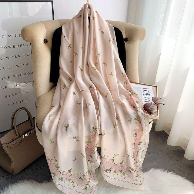 Luxus Marke Silk Schal Frauen Lange Schal Wrap Moslemisches Hijab Schals Pashmina Weibliche Strand Stolen Bandana Foulard Pareo 90*180 cm von Joom DACH