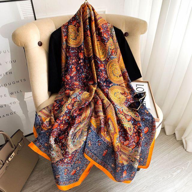 Luxus Marke Silk Schal Frauen Lange Schal Wrap Moslemisches Hijab Schals Pashmina Weibliche Strand Stolen Bandana Foulard Pareo 90*180 cm von Joom DACH