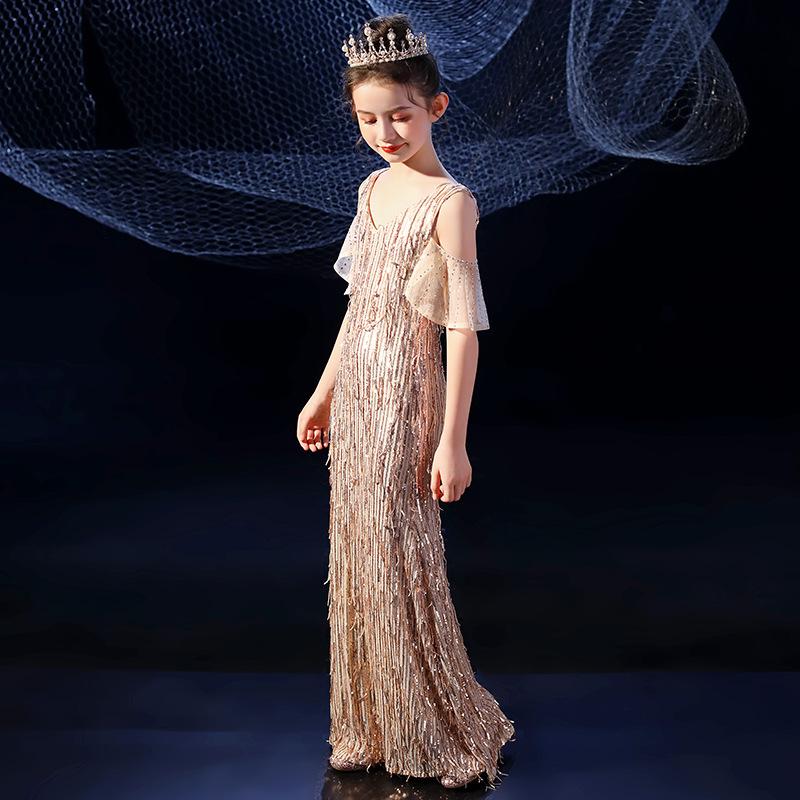 Luxus Meerjungfrau Sparkle Kinder Prinzessin Kleid Glänzendes Paillettenkleid für Mädchen 2J 10 12 Jahre 14 Jahre Meerjungfrau Elegantes Teen Party Abendkleid 130 von Joom DACH
