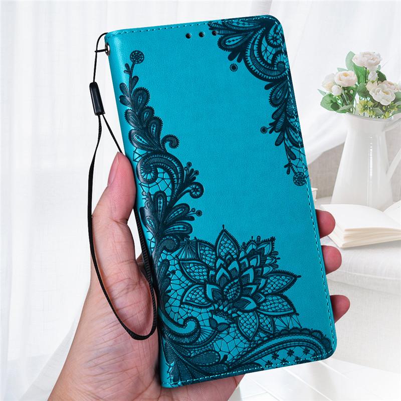 Luxus Qualität Leder Portemonnaie Handyhülle Flip Book Stand Cover für Huawei P30 P20 P40 P9 Lite Mini Y5 Y6 Y7 Prime Honor X8 X7 8A 9A 9S 7A 7C P Smart Huawei Y5 2019 hellblaue von Joom DACH