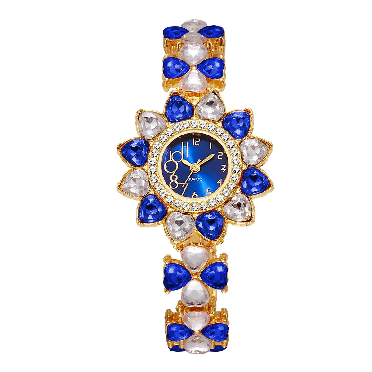 Luxus Strass Damen Uhren Mode Blume Zifferblatt Armband Quarz Uhr Für Damen Uhr Reloj Mujer von Joom DACH