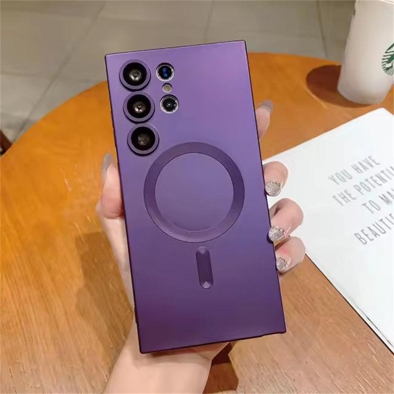 Luxus für Magsafe Magnethülle für Samsung Galaxy S24 S23 S22 Ultra Plus S21 S20 FE Note 20 Weiche TPU-Abdeckung Samsung S24 Ultra violett von Joom DACH