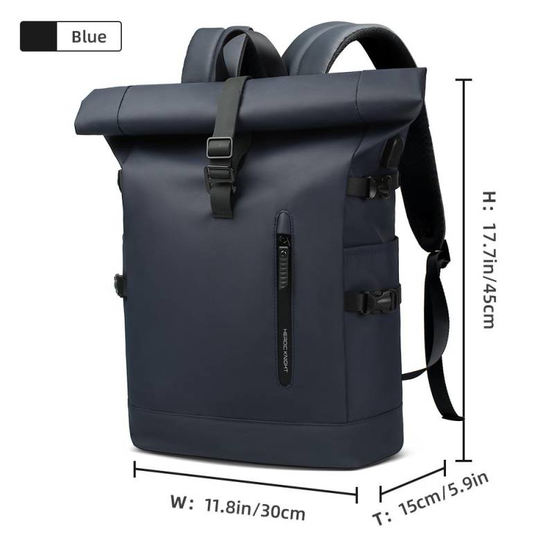 Luxus männer Rucksack Reise Oxford Wasserdichte USB Lade Laptop Business Tasche Roll Design Hohe Kapazität Mochilas blau von Joom DACH