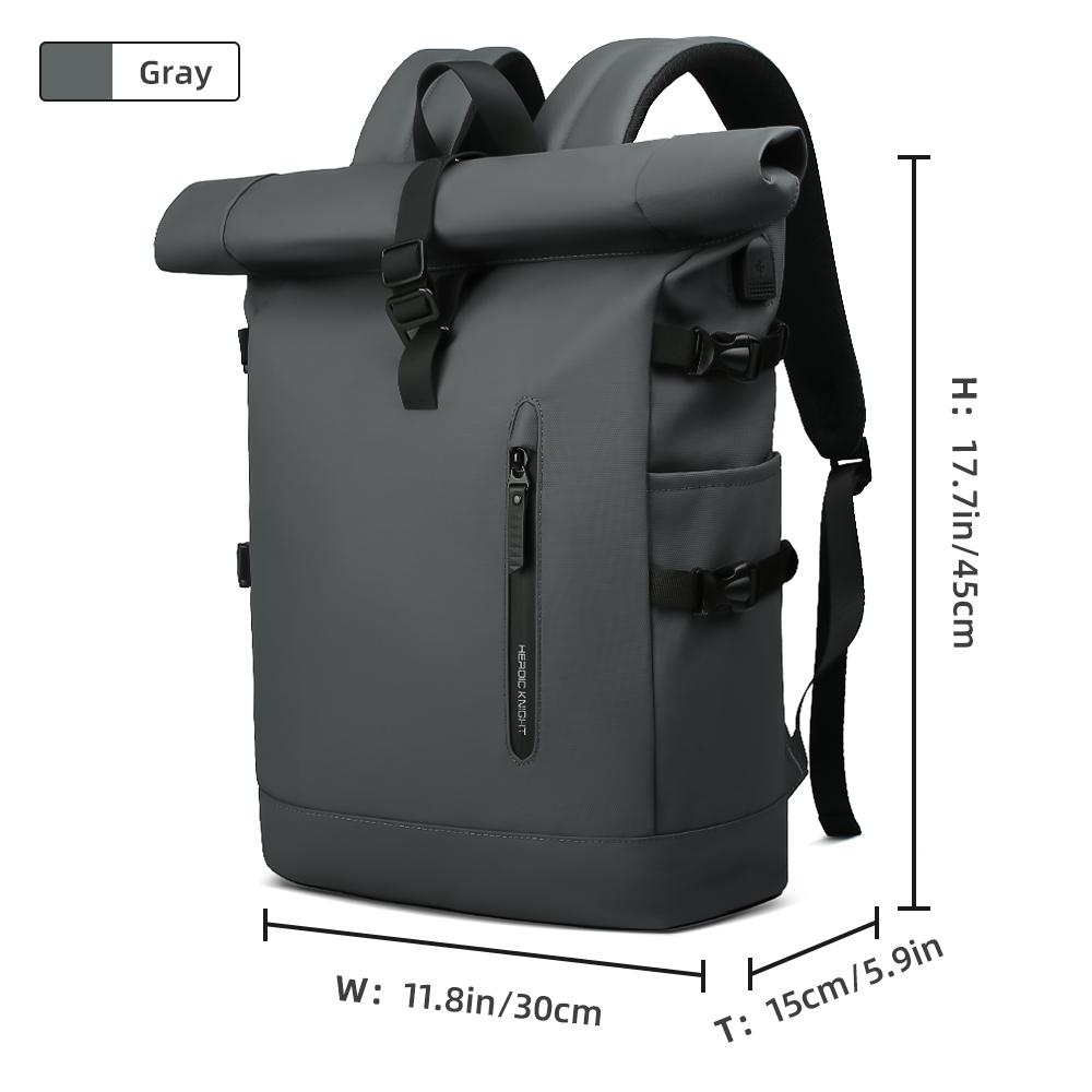Luxus männer Rucksack Reise Oxford Wasserdichte USB Lade Laptop Business Tasche Roll Design Hohe Kapazität Mochilas graue von Joom DACH