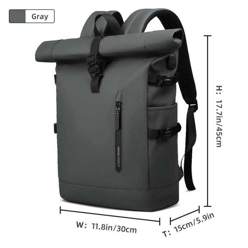Luxus männer Rucksack Reise Oxford Wasserdichte USB Lade Laptop Business Tasche Roll Design Hohe Kapazität Mochilas graue von Joom DACH