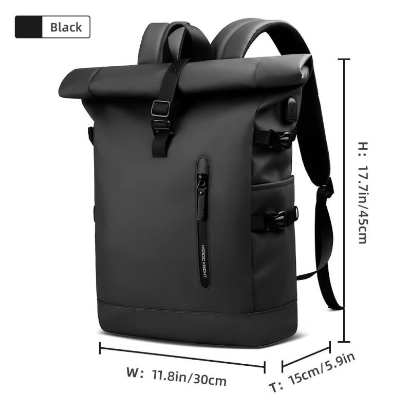 Luxus männer Rucksack Reise Oxford Wasserdichte USB Lade Laptop Business Tasche Roll Design Hohe Kapazität Mochilas schwarz von Joom DACH