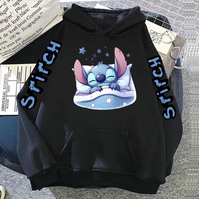 Luxusmarke Damen Hoodies Disney Lilo & Stitch Harajuku Jacken Japanische Mode Winterpullover Damen Warme Sweatshirts M von Joom DACH