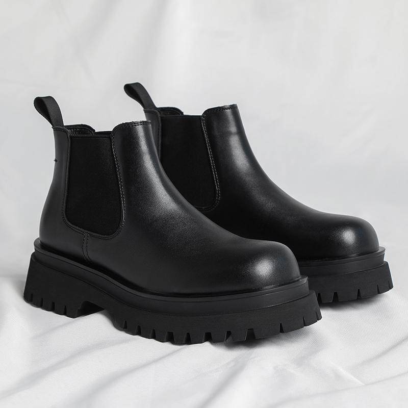 Luxusmarke Herren Chelsea Boots im britischen Stil mit dicker Sohle, klassische schwarze modische, atmungsaktive Mid-Top-Stiefel für Herren 44 schwarz Luxusmarke Herren Chelsea Boots im britischen Stil mit dicker Sohle, klassische schwarze modische, atmungsaktive Mid-Top-Stiefel für Herren 44 schwarz von Joom DACH