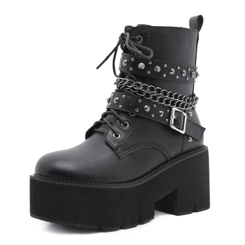 Luxusmarke Neu Mode Damen Plateau Erhöhen Stiefel Klassische Keilstiefel Stiefeletten Damen 2024 Reißverschluss Stiefeletten Botas Mujerrt7 35 schwarz von Joom DACH