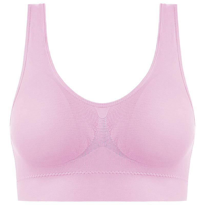 M-5XL Damen Sport-BH kabellos Push-Up Weste Unterwäsche große Größe gepolstert Laufen Fitness Yoga BH 80-120KG 5XL rosa von Joom DACH