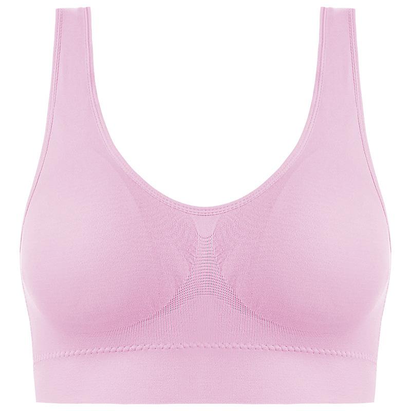 M-5XL Damen Sport-BH kabellos Push-Up Weste Unterwäsche große Größe gepolstert Laufen Fitness Yoga BH 80-120KG 6XL rosa von Joom DACH