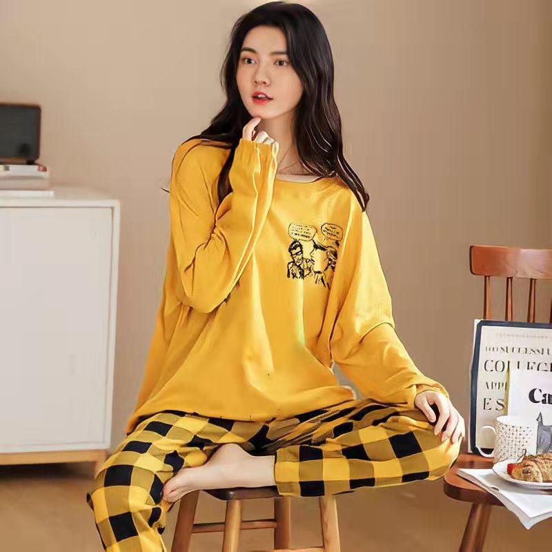M-5XL Winter Pyjama Damen Koreanische Version Langarm Loungewear Locker Zweiteiliger Anzug Übergröße Kann Draußen Getragen Werden XXXXXL von Joom DACH
