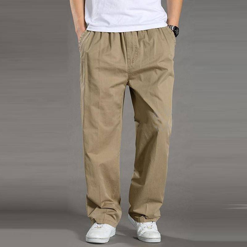 M-6XL Sommer Herren Business Locker Unterteil Schweißabsorbierend Dünn Atmungsaktiv Gerades Bein Freizeit Hose 2XL khaki von Joom DACH
